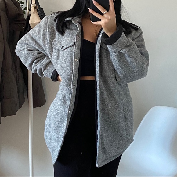 Old Navy Jackets & Blazers - OLD NAVY Grey Marl  Fleece Shacket Men's XL